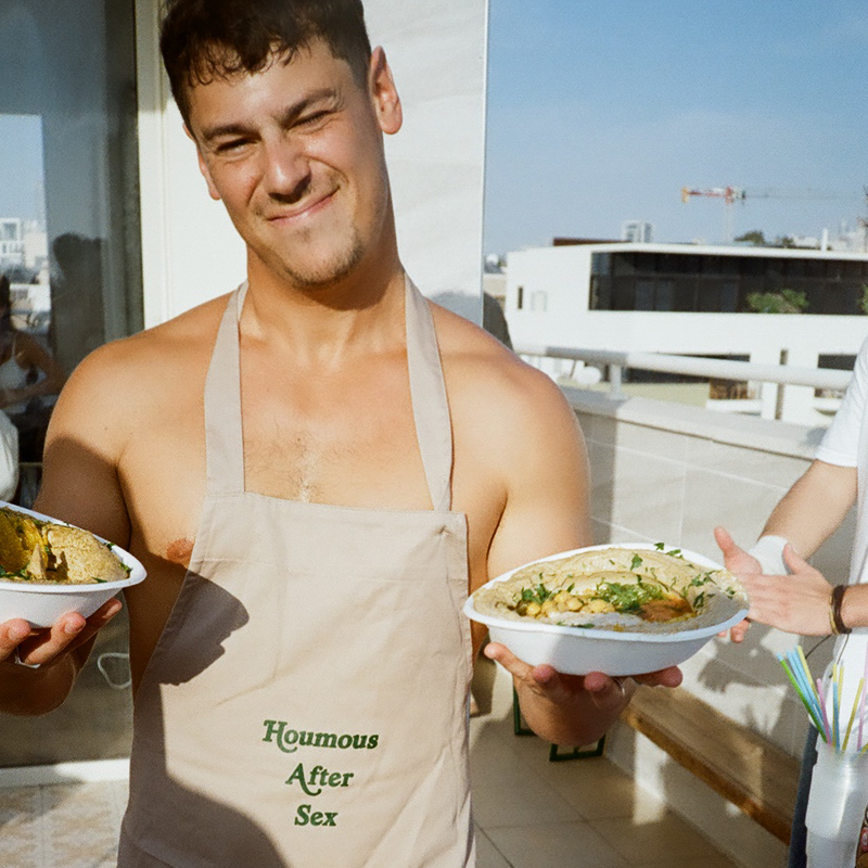 H.A.S Cotton Organic Apron - Beige & Green