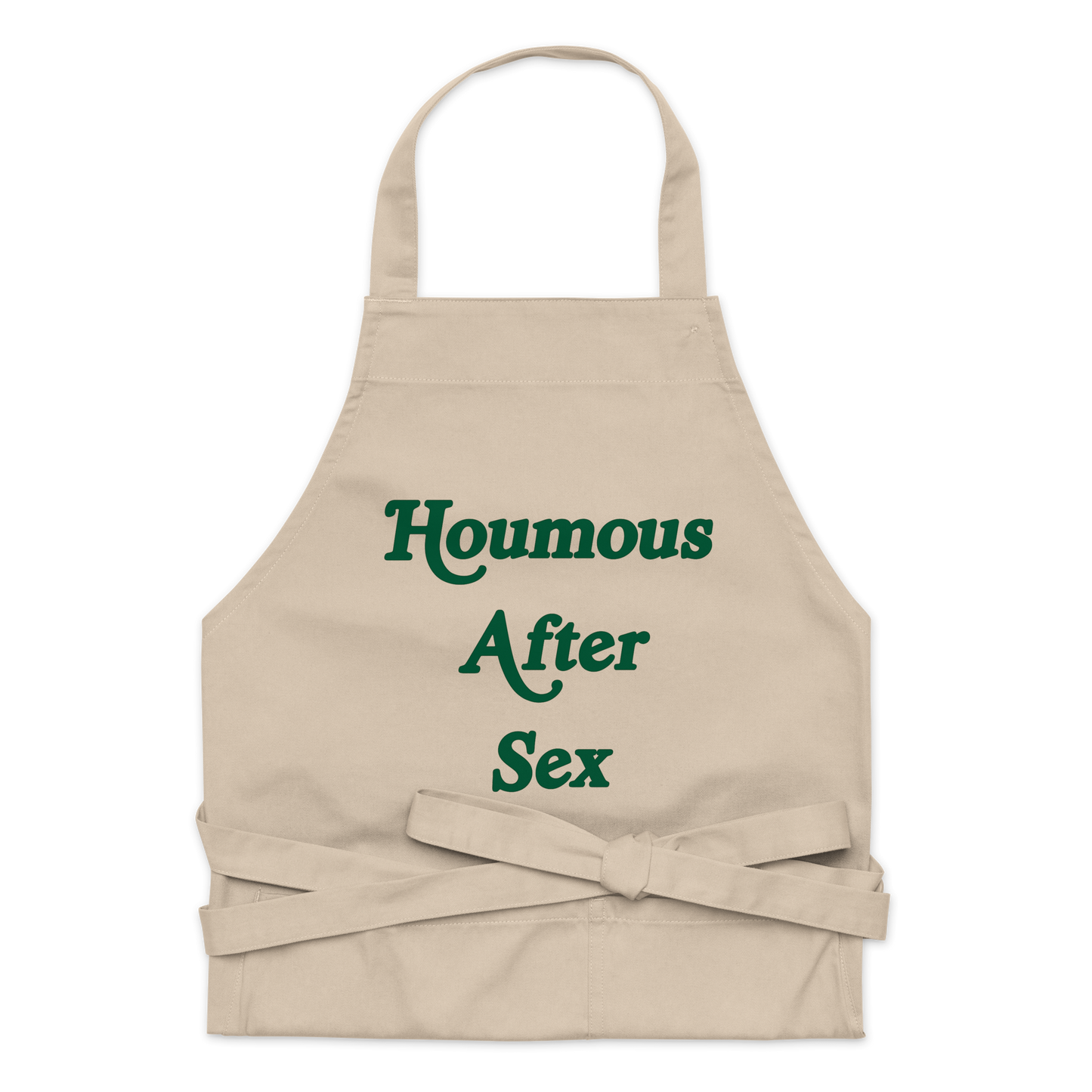 Beige & Green Organic cotton apron