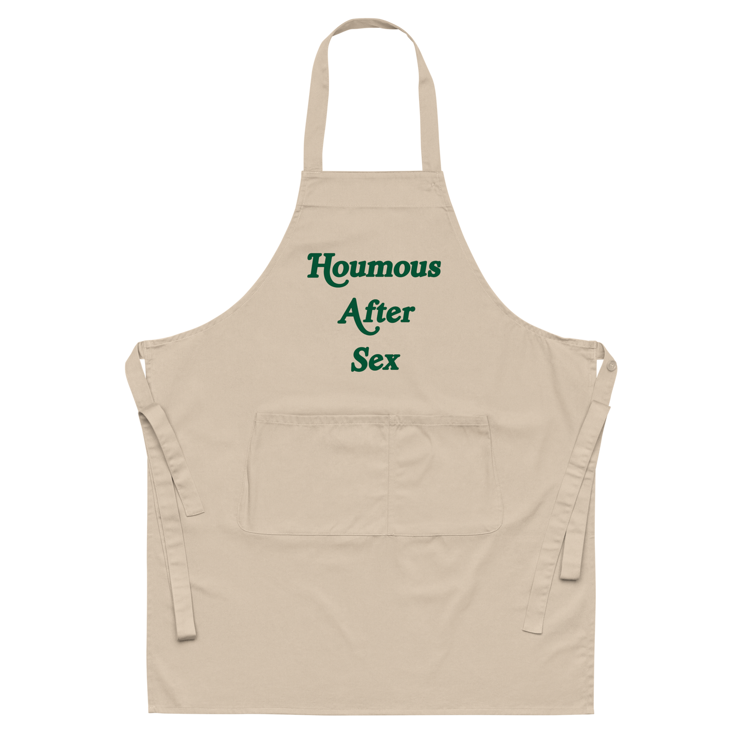 Beige & Green Organic cotton apron
